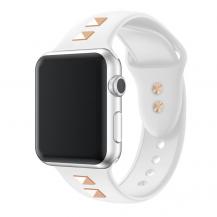 A-One Brand - Apple Watch 4/5/6/7/8/SE (38/40/41mm) Band Rivet Silikon - Vit