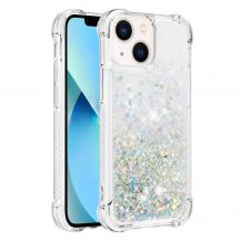 A-One Brand - iPhone 14 Plus Skal Liquid Floating Glitter - Silver