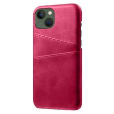 A-One Brand - iPhone 14 Plus Skal Korthållare PU Läder - Magenta