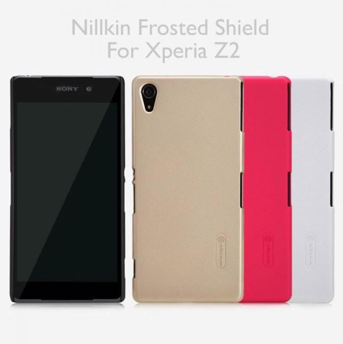 UTGATT4 - Nillkin Super Frosted Shield Skal till Sony Xperia Z2 (Rd) + Skrmskydd
