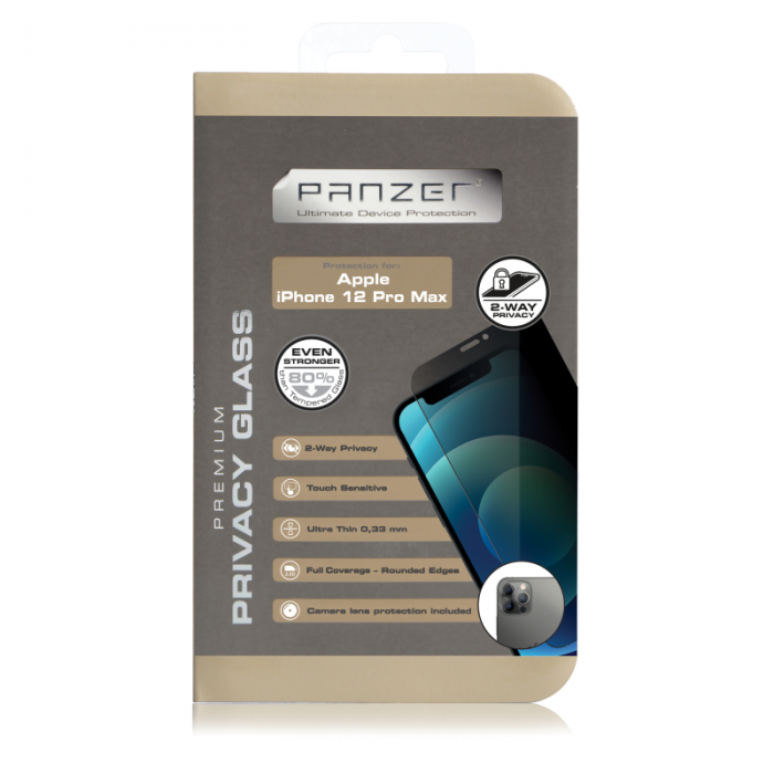UTGATT1 - Panzer Full-Fit Privacy Glass 2way iPhone 12 Pro Max