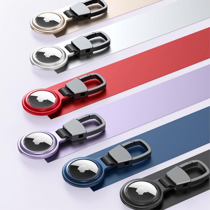 A-One Brand - Magnetic Aluminum Alloy Keyring till Apple Airtag - Bl