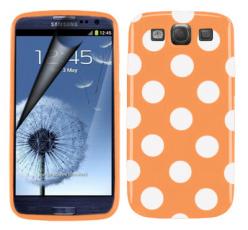 A-One Brand - Polka dot FlexiCase Skal till Samsung Galaxy S3 i9300 (Orange)