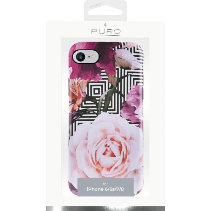 UTGATT5 - Puro - Geo Flowers Cover iPhone 6/7/8/SE 2020 - Pink Peonies