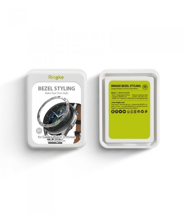 UTGATT1 - RINGKE Bezel Styling Galaxy Watch 3 (45mm) - Stainless Silver