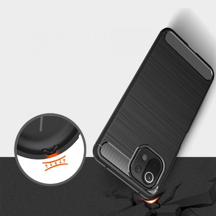 UTGATT5 - Tech-Protect  TPU Carbon Mobilskal Xiaomi Mi 11 Lite - Svart