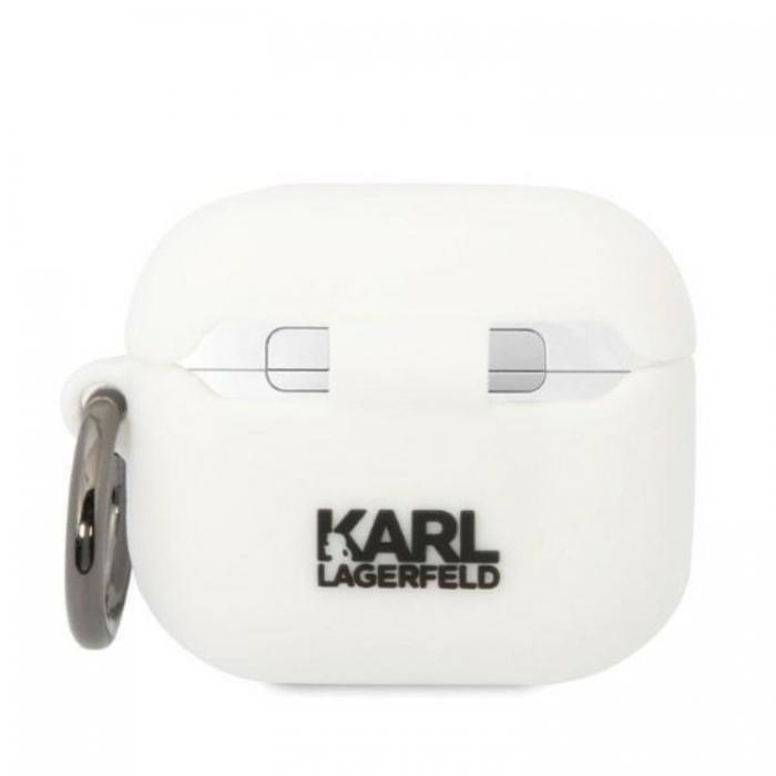 KARL LAGERFELD - Karl Lagerfeld AirPods 3 Skal Silicone Karl Head 3D - Vit