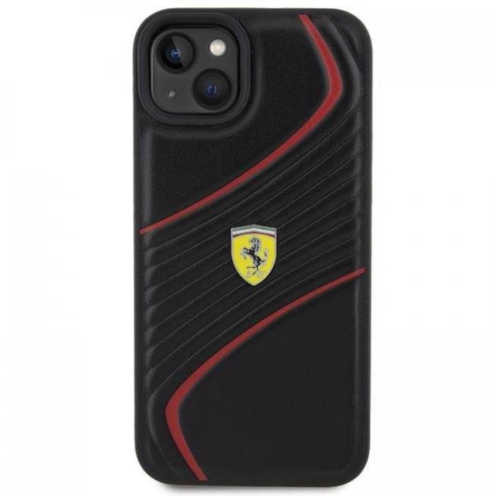 Ferrari - Ferrari iPhone 15 Plus Mobilskal Twist Metal Logo - Svart