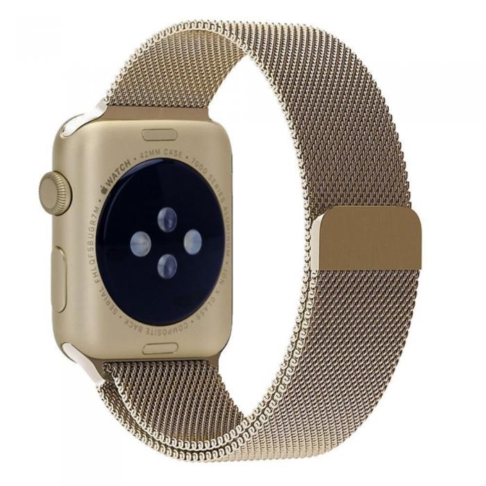 A-One Brand - Metallarmband kompatibelt med Apple Watch 4/5/6/7/SE 42/44mm Guld