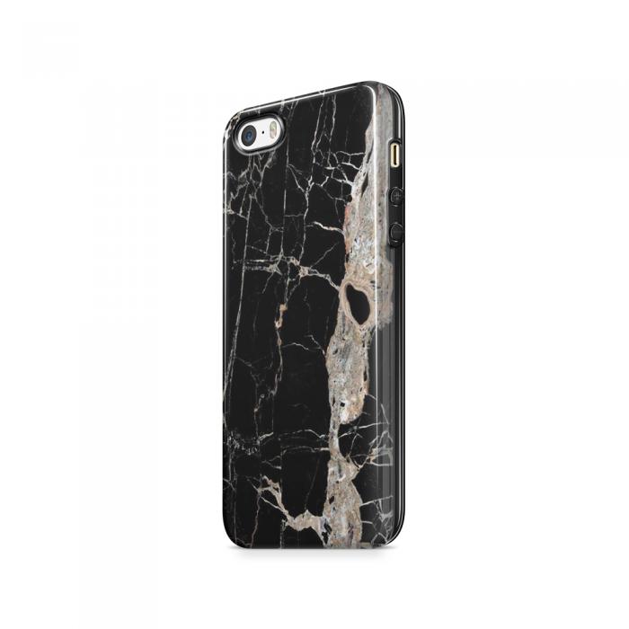 UTGATT5 - Tough mobilSkal till Apple iPhone SE/5S/5 - Marble - Svart