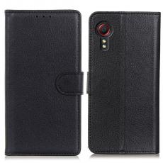 A-One Brand - Litchi Plånboksfodral Samsung Galaxy XCover 5 - Svart