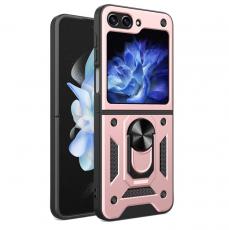 OEM - Galaxy Z Flip 5 Mobilskal Hybrid Armor Camshield - Rosa