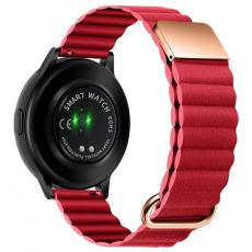 A-One Brand - Galaxy Watch Armband Äkta Läder (20mm) - Röd