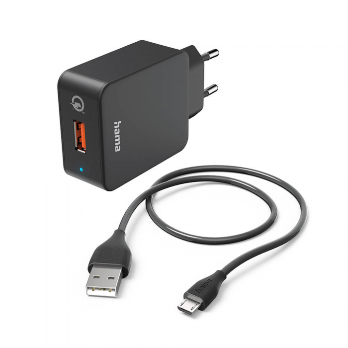 Hama - HAMA Laddare Micro-USB 220V 1.5m - Svart