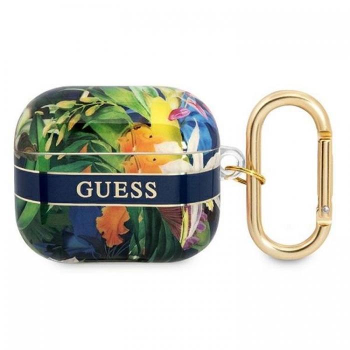 Guess - Guess AirPods 3 Skal Flower Strap - Bl