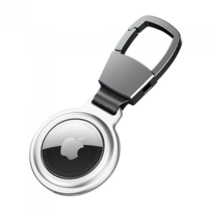 A-One Brand - Magnetic Aluminum Alloy Keyring till Apple Airtag - Silver