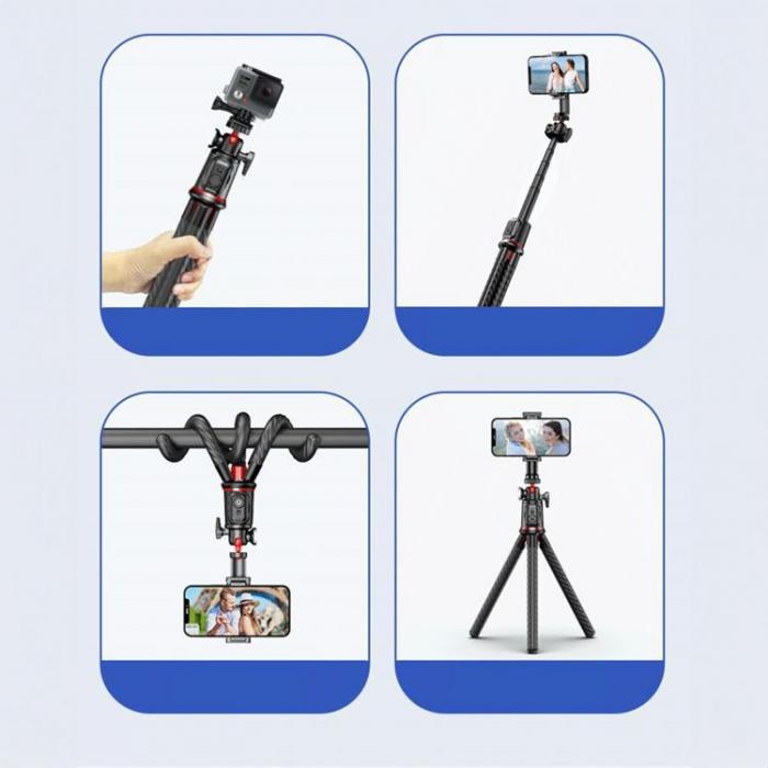 Tech-Protect - Tech-Protect Bluetooth Selfie Stick Tripod Flexible L07S - Svart