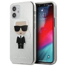 KARL LAGERFELD - Karl Lagerfeld iPhone 12 Mini Skal Ikonik Karl Glitter - Silver