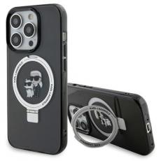 KARL LAGERFELD - KARL LAGERFELD iPhone 15 Pro Max Mobilskal MagSafe Ringställ - Svart