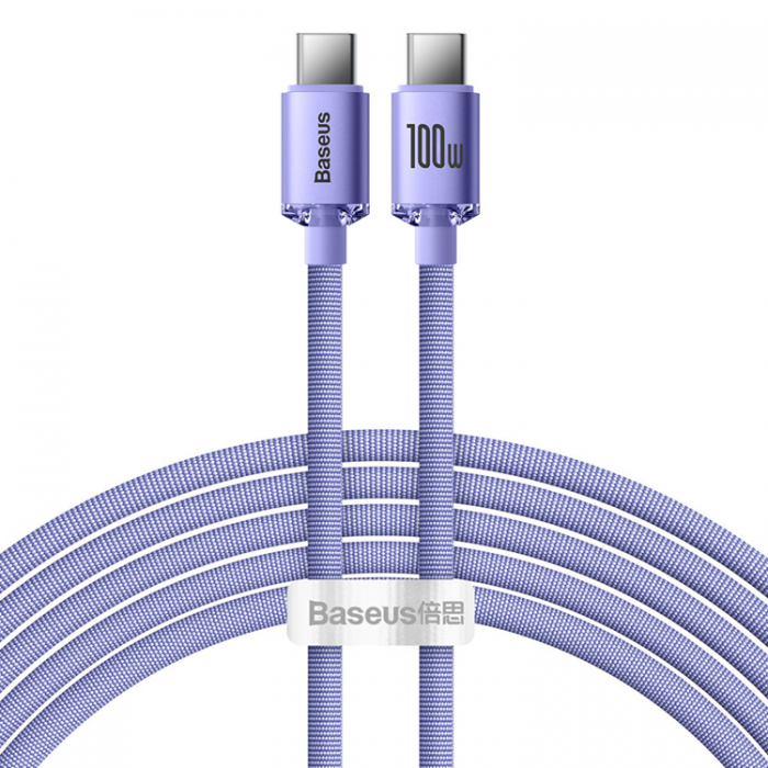 BASEUS - Baseus USB-C till USB-C 100W 2m - Lila