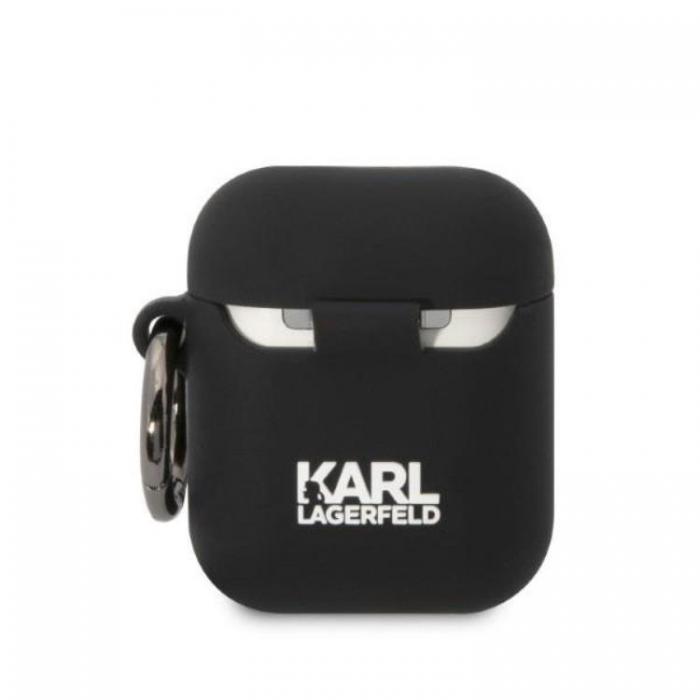 KARL LAGERFELD - Karl Lagerfeld AirPods 1/2 Skal Silicone Karl Head 3D - Svart