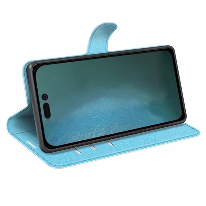 A-One Brand - Litchi Flip iPhone 14 Pro Plnboksfodral - Bl