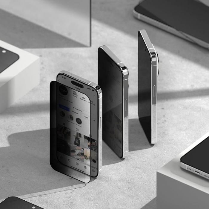 Ringke - Ringke iPhone 15 Pro Hrdat Glas Skrmskydd Privacy