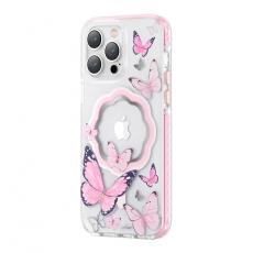 Kingxbar - Kingxbar iPhone 14 Skal Magsafe Butterfly - Rosa