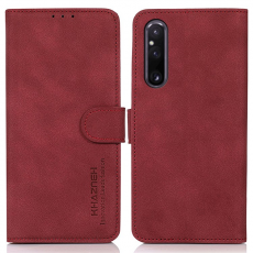 KHAZNEH - KHAZNEH Sony Xperia 1 V Plånboksfodral Textured Flip - Röd