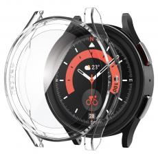 Spigen - Spigen Galaxy Watch 5 Pro (45mm) Skal och Härdat Glas Skärmskydd - Crystal Clear