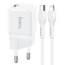 Hoco - Hoco Väggladdare USB-C Med Lightning Kabel - Vit