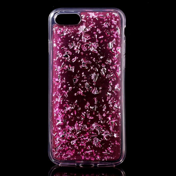 UTGATT5 - Glitter Sequins Mobilskal till iPhone 7/8/SE 2020 - Rosa