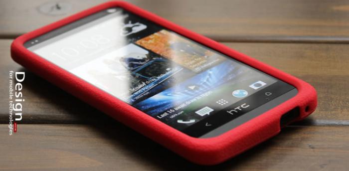 UTGATT4 - Seepoo Silikonskal till HTC One (M7) (Rd) + Skrmskydd