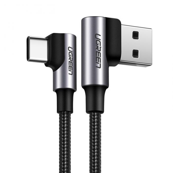 Ugreen - Ugreen USB-C angled Kabel snabbladdning QC 3.0 1 m Gr