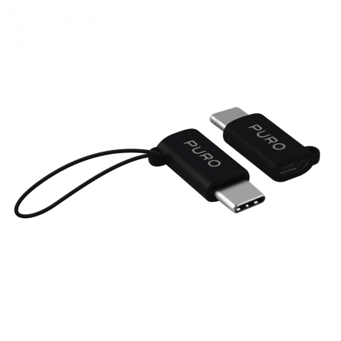 UTGATT1 - Puro - MicroUSB - USB-C Adapter - Svart