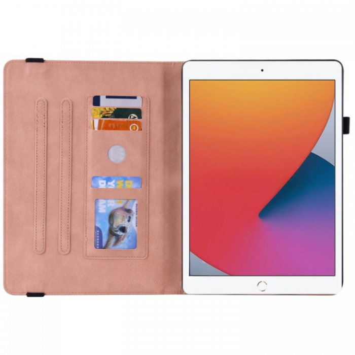 A-One Brand - iPad 10.2 (2019/2020/2021) Fodral Imprinted Butterfly - Rosa