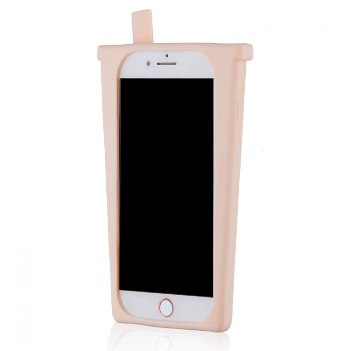 A-One Brand - iPhone 7/8/SE(2020/2022) Mobilskal Boba Milk Tea Glitter - Rosa