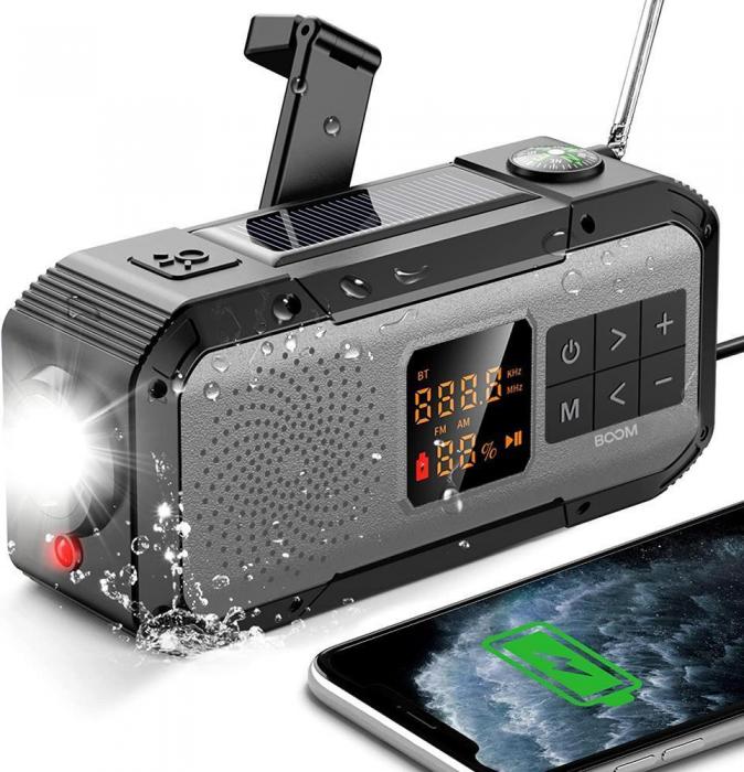 UTGATT5 - BooM vev-radio 2000mAh Powerbank Bluetooth Hgtalare Lampa - Silver