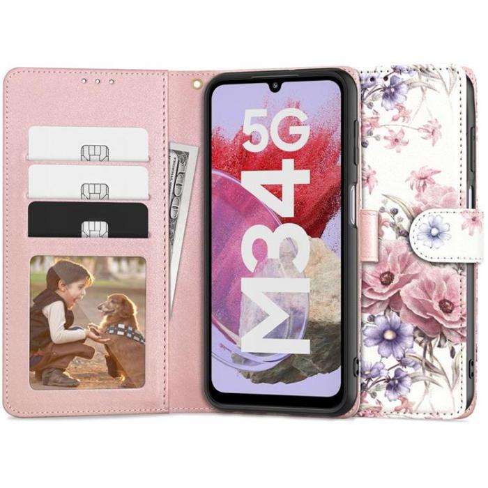 Tech-Protect - Tech-Protect Galaxy M34 5G Plnboksfodral - Blossom Flower