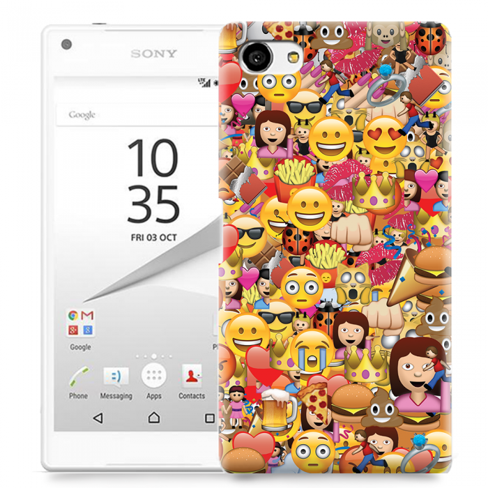 UTGATT5 - Skal till Sony Xperia Z5 Compact - Emoji - Kollage