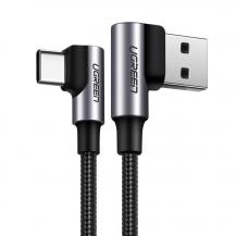 Ugreen - UGreen USB-C angled Kabel snabbladdning QC 3.0 2 m Grå