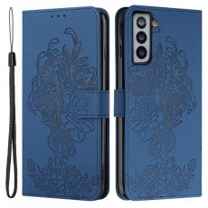 A-One Brand - Tiger Flower Plånboksfodral till Galaxy S21 - Blå