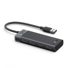 Ugreen - Ugreen CM653 HUB med 4 USB-A-Portar Och USB-A-Strömkabel - Svart