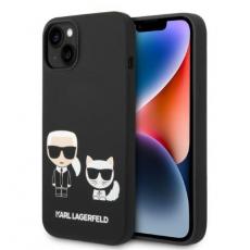 KARL LAGERFELD - Karl Lagerfeld iPhone 14 Plus Skal Magsafe Silicone Karl & Choupette - Svart