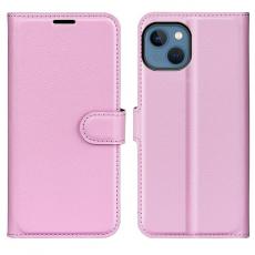 A-One Brand - Litchi Flip iPhone 14 Plus Plånboksfodral - LjusRosa