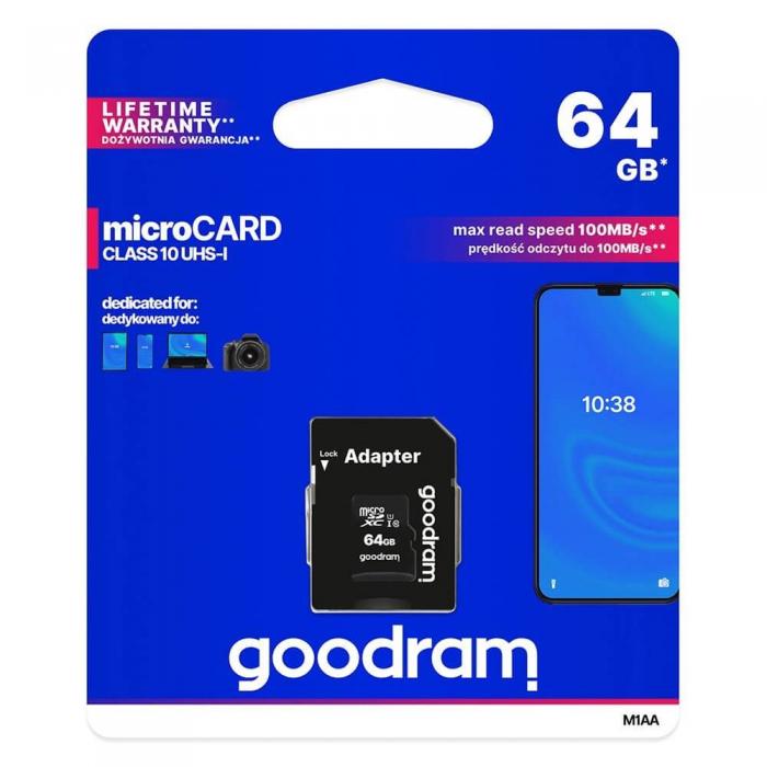 Goodram - Goodram Microcard 64 GB micro SD XC UHS-I class 10 memory card