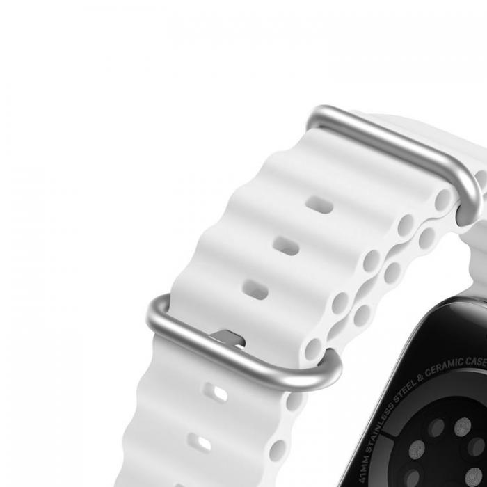 Dux Ducis - Dux Ducis Apple Watch 4/5/6/7/8/SE (38/40/41mm) Armband Silikon Ocean - Vit