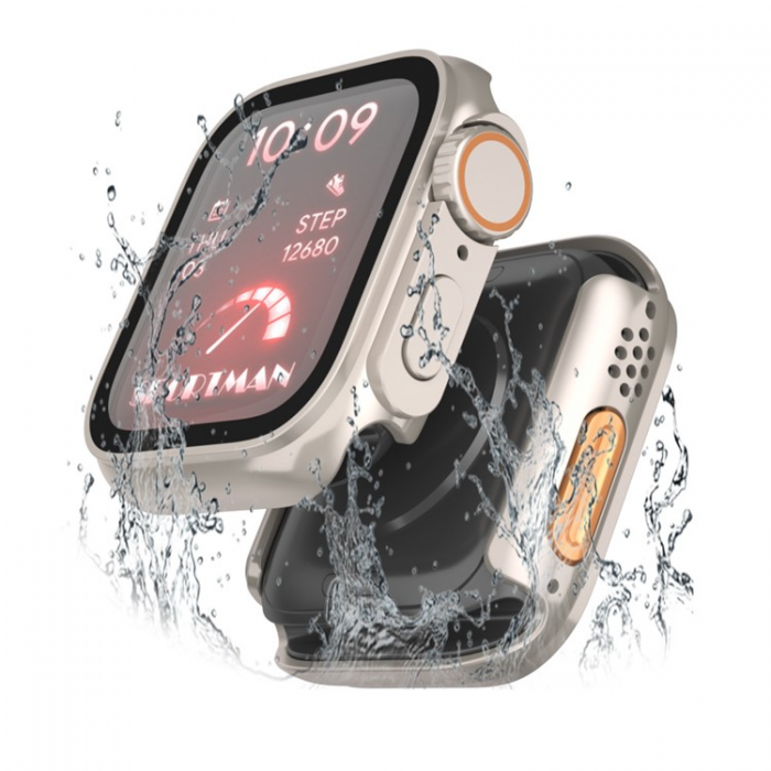 A-One Brand - Apple Watch 7/8 (41mm) Frvandla Utseendet till Apple Watch Ultra - Guld