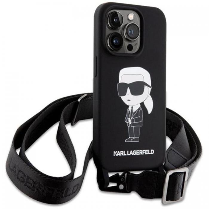 KARL LAGERFELD - Karl Lagerfeld iPhone 15 Mobilskal Crossbody Silikon Ikonik