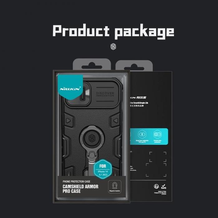 Nillkin - Nillkin iPhone 14 Skal Ringhllare Armor Pro - Svart